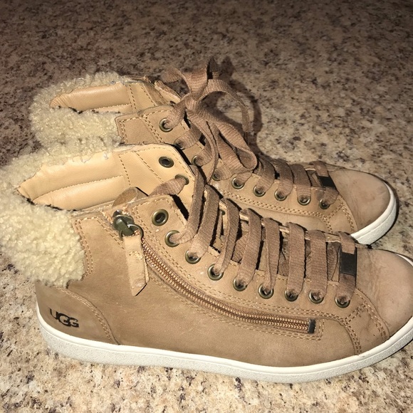 UGG Shoes - FALL! UGG Olive Genuine Shearling Cuff Sneaker in good, used condition